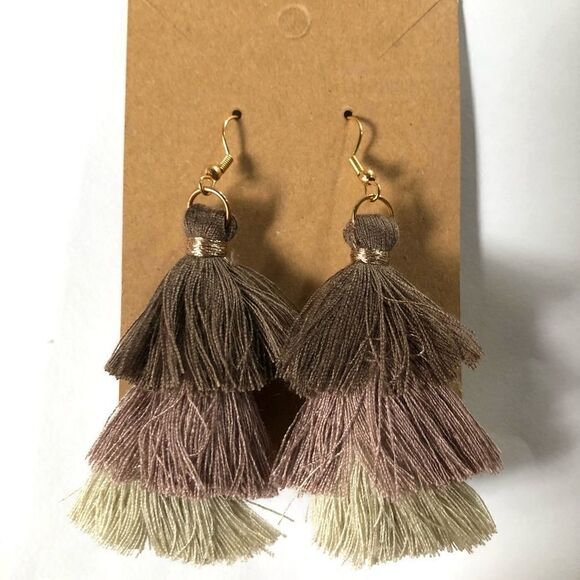 Ethnic Boho Tiered Tasseled Earrings (A)113 - Picture 1 of 6
